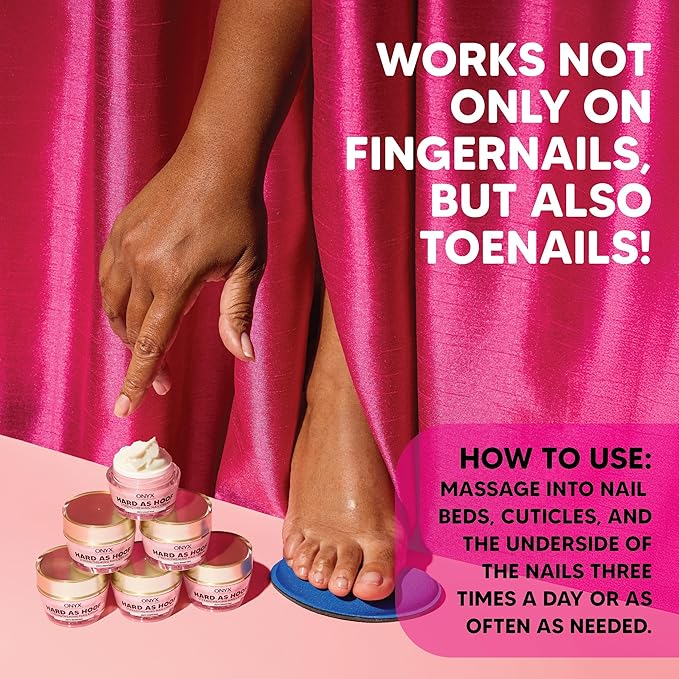 Onyx Professional Hard as Hoof Nail Strengthening Cream, Cherry Almond Scent - Nail Growth & Conditioning Cuticle Cream Stops Splits, Chips, Cracks & Strengthens Nails, 1 oz