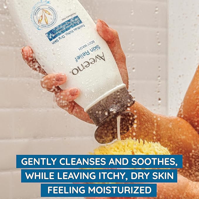 Aveeno Skin Relief Fragrance-Free Body Wash Refill with Oat to Soothe Itchy, Dry Skin, Gentle, Formulated without Soaps, Dyes, Parabens, Phthalates & Alcohol, for Sensitive Skin, 36 fl. oz (Pack of 2)