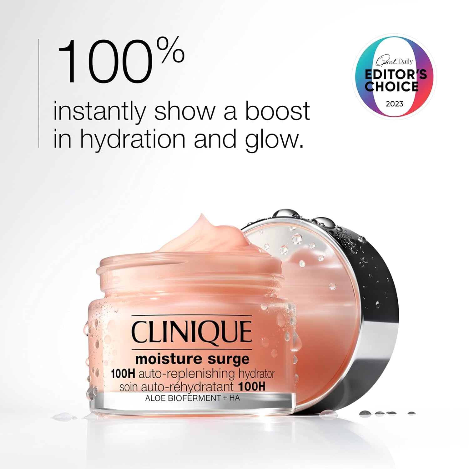 Moisture Surge 100H Auto-Replenishing Hydrator - Oil-Free Face Moisturizer with Hyaluronic Acid, Aloe Bioferment & Vitamins C + E for All Skin Types - Ultimate Hydration & Moisture Boost